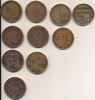 10db különféle "Magyar Éremgyűjtők Egyesülete" bronz emlékérem T:1