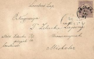 1901 Handmade New Year greeting card, floral (non PC)