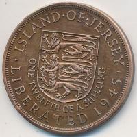 Jersey 1945. 1/12Sch Br T:2
Jersey 1945. 1/12 Schilling Br C:XF
Krause KM# 19