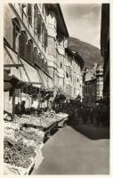 Bolzano, Bozen; Piazza delle Erbe / square, grocery 	 