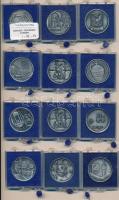 12db magyar városok témájú fém emlékérem plombált "ÁPV" plasztiktokban, közte Keszthely, S...