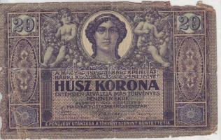 1919. 20K II.kiadás, hátlapon sor- és sorozatszám extrém felcsúszva! T:IV