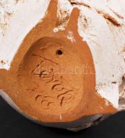 Török János (1932-1996): Gondolkodó. Mázas kerámia, jelzett, hibátlan, m:21 cm