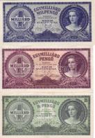 1945/46. 500P, 1000P, 10.000P, 100.000P, 100.000P kék, 1000.000P, 10.000.000P, 100.000.000P, 1000.00...