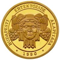 1990. "Budapesti Értéktőzsde Alapítása" arany emlékérem Állami Pénzverő nemesfém jelzéssel (4.53g/0.900) T:PP Hungary 1990. "Budapest Stock Exchange" commemorative gold medallion with ÁP hallmark (4.53g/0.900) C:PP