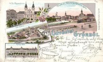 Győr; Újvárosi zsinagóga, floral litho