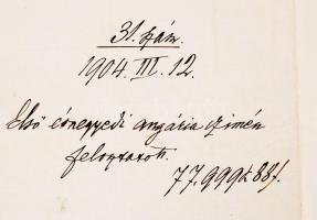 1904 Papi költségvetési elszámolás neves főpapok aláírásával (Csernoch János, Sujánszky Antal, Szilá...