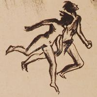 Ruzicskay György (1896-1993): Kiüzetés. Algrafia, papír, jelzett az algrafián, 31 x 23 cm