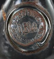 "Dr. Szabó Gyula Miskolc" feliratú 0,5 literes üvegpalack, hibátlan, m: 27 cm