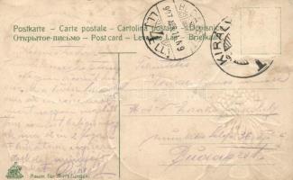 Lajtabruck, Bruck an der Leitha; Emb. clover litho, Verlag H. Effenberger  (Rb)