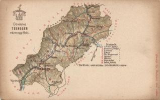 Trencsén vármegye / county map (gluemark, r)