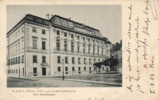 Vienna, Wien I. Minoritenplatz, K.u.K. Haus-, Hof- und Staatsarchiv / square, House, Court and State Archives (small tear)