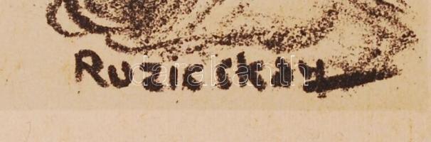 Ruzicskay György (1896-1993): Csata. Algrafia, papír, jelzett az algrafián, 31 x 23 cm