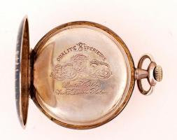 cca 1900 Niello díszítéses ezüst zsebóra. Hiányzó üveggel, kis hibával, nem jár. / cca 1900 Niello s...