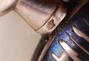 cca 1900 Niello díszítéses ezüst zsebóra. Hiányzó üveggel, kis hibával, nem jár. / cca 1900 Niello s...