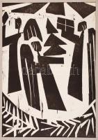 Kunt Ernő (1920-1994): 3 db színes nyomata, papír, jelzés nélkül, 24×15 cm