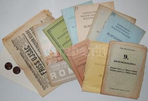 cca 1890-1973 11 db érdekes nyomtatvány