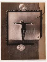 cca 1930 Akt fotó és az eredeti üveglemez, 9x9 cm /
nude photo and glass negative