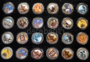 Libéria 2001. 10$ "Szabadság pillanatai" multicolor emlékpénz sorozat 24db-ja eredeti dísz...