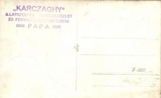 Pápa, műhelybelső; Karczaghy illatszertár, fotoszaküzlet és fényképészeti műterem, photo (fl)