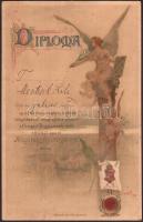 1896 Ezredéves Országos Kiállítás Nemzeti múzeum látogatói emléklap. Litho s: Basch Árpád 13x20 cm