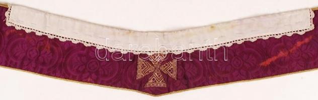 cca 1940 Papi nagyböjti stóla. Lila színben, h: 190 cm