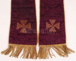 cca 1940 Papi nagyböjti stóla. Lila színben, h: 190 cm