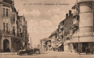 De Panne, Boulevard de Dunkerque, Cafe de la Plage / automobiles