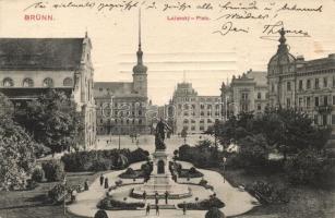 Brno, Brünn; Lazansky-Platz / square, statue