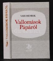 Vass Henrik: Vallomások Pápról. Bp., 1978, Zrínyi Nyomda. Minikönyv, 133. számozott példány, kiadói kartonált kötés, újszerű állapotban.