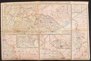 1916 Wöchentliche Kriegschauplatz Karte mit Chronik. Rendszeresen megjelenő háborús térképsorozat, h...