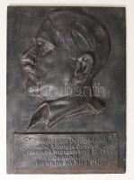 ~1940. "Hitler" emlék falikép, öntött vas  (34×24 cm) T:2