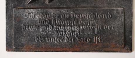 ~1940. "Hitler" emlék falikép, öntött vas  (34×24 cm) T:2