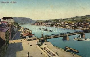 Linz, Oberlindobers shop, bridge, trams steamships