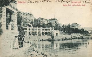 Abbazia, Südstrand, Quitta Bad, Arkaden Cafe / beach, cafe, Divald Károly