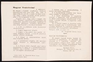 1933 A Kurucok Tábora propagandanyomtatvány a közelgő, Felvidékről döntő népszavazás előtt