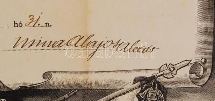 1910 Honvéd végelbocsájtó oklevél nagyon jó állapotban