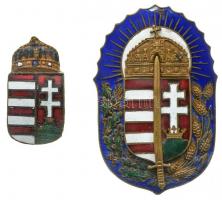 ~1921. Vitézi Jelvény zománcozott kitüntetés + Magyar Címer zománcozott jelvény T:2 Hungary ~1921. Badge of the Order of Vitéz enamelled decoration + Coat of arms of Hungary enamelled badge C:XF NMK 334.