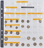 Vegyes fémpénz gyűjtemény sok ezüsttel éremgyűjtő albumban, benne 66db-ból álló vegyes Denár Ag gyűjtemény! T:vegyes