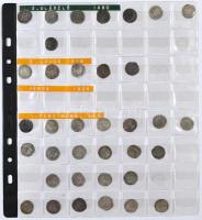 Vegyes fémpénz gyűjtemény sok ezüsttel éremgyűjtő albumban, benne 66db-ból álló vegyes Denár Ag gyűj...