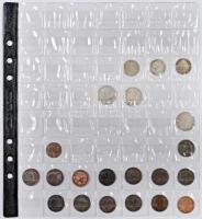 Vegyes fémpénz gyűjtemény sok ezüsttel éremgyűjtő albumban, benne 66db-ból álló vegyes Denár Ag gyűj...