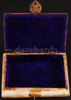 Dekoratív csontból és rézből készült ékszeres dobozka 10x7x4cm