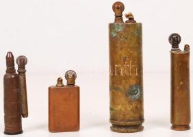 5 db régi réz, többek között töltényhüvelyből készült öngyújtó / copper lighters