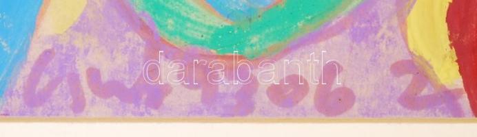 Cs. Németh Miklós (1934-2012): Férfi fej. Tempera, papír, jelzett, paszpartuzva, 29×20 cm