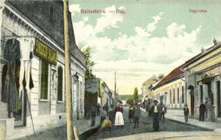 Balázsfalva, Nagy utca, Sinberger Salamon üzlete / street, shop