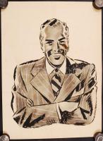 Dr Mika László: 2 db divatrajz. Vegyes technika, papír, jelzés nélkül, felcsavarva, 85×60 és 60x44 c...