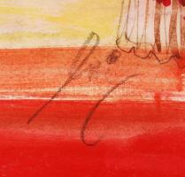 Vogel Eric (1907-1996): Nebáncsvirág díszletterv. Papír, vegyes technika (grafit, vízfesték), jelzet...