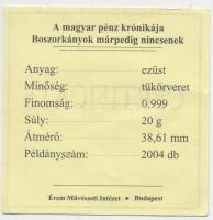 DN "A magyar pénz krónikája-Boszorkányok márpedig nincsenek" Ag(0.999) emlékérem, (20g/38,...