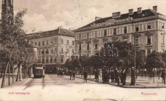 Temesvár, Jenő herceg tér, villamos / square, tram (EK)