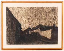 Czimra Gyula (1901-1966): Barbizon 1924. Szén, merített papír, jelzett, üvegezett keretben, 45x60 cm